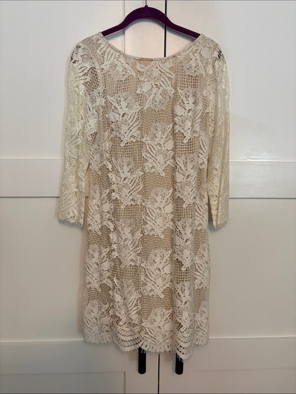 Vince Camuto Ivory Floral Lace Shift Dress